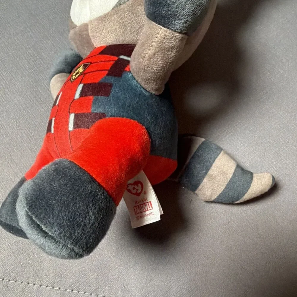 TY Beanie Baby Marvel Avengers Guardians Galaxy Super Hero ROCKET RACCOON -M
